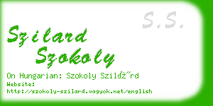 szilard szokoly business card